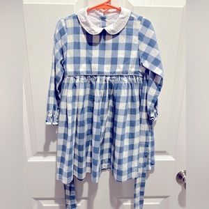 Bella Bliss Plaid Dress - White & Blue